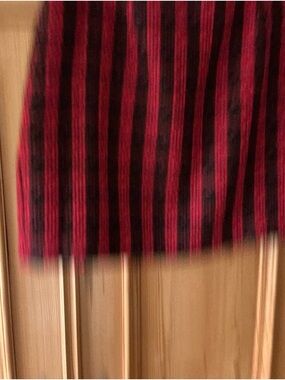 Boston Proper Red and Black Striped Mini Skirt